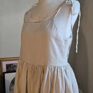 SOLD: Sleeveless Cream Dress with Tie Straps